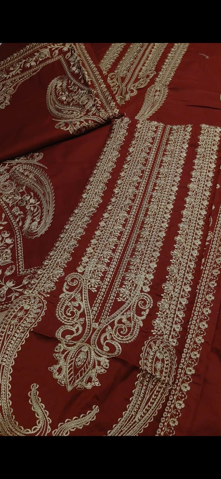 Lawn 2pc long neck maroon
