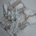 2pc Silk Eth Floral Crisp White