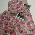3PC BEIGE WITH RED FLOWERS