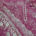 3pc Embroidered Flower Lasercut Tea Pink