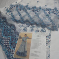3pc embroidered f.s frock white n blue