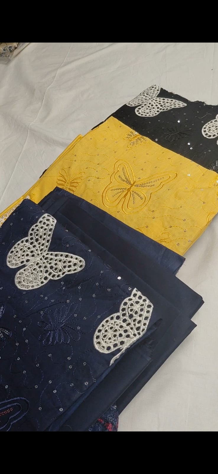 2pc butterfly embroided sale
