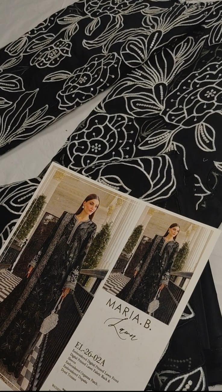 3pc M.b laser cut flower black(embroidered collection)