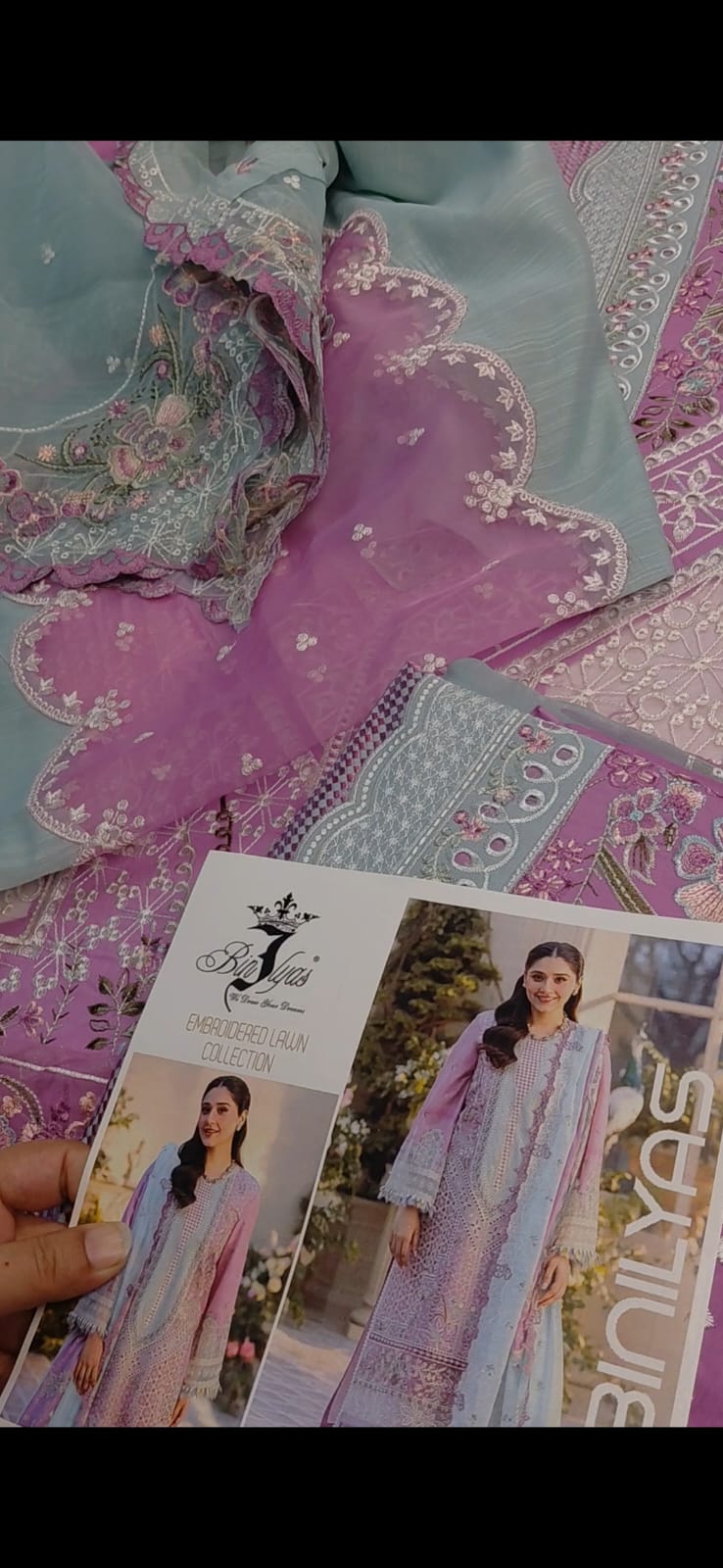 3pc B.I sky n purple (embroided collection)