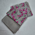 Lawn 2pc grey wth pink flowers