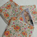 Lawn 3 pc Printed Orange Flowers
