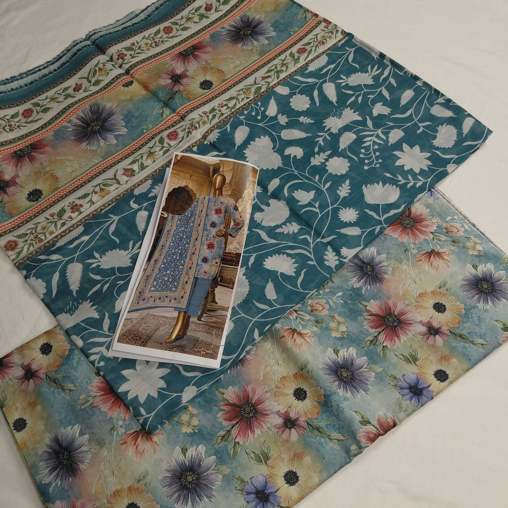 Lawn 3pc Printed Tie n Die Daisy Flowers
