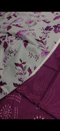 2pc print with chikenkari purpled