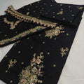 2pc embroided eth flower bunch black..