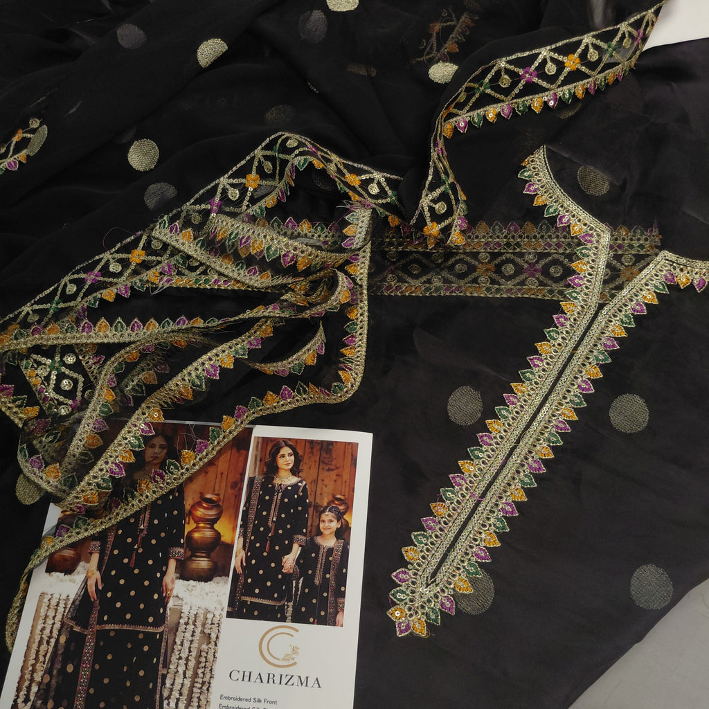 3pc silk ch golden polka[black]