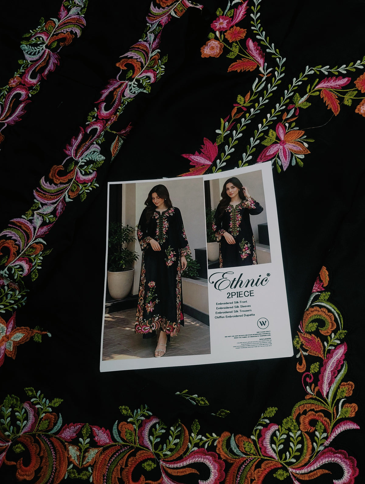 2pc silk eth rangeen black