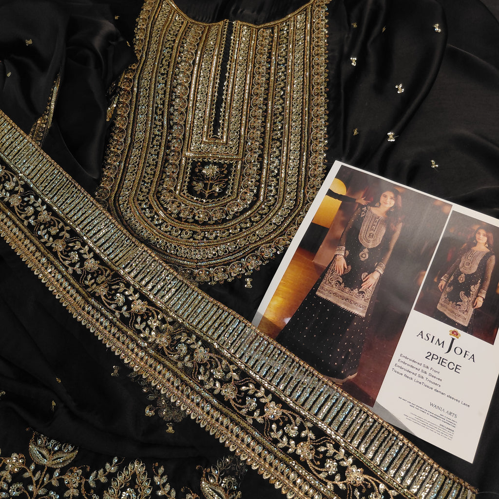 Silk 2pc A.j gold neck(black)