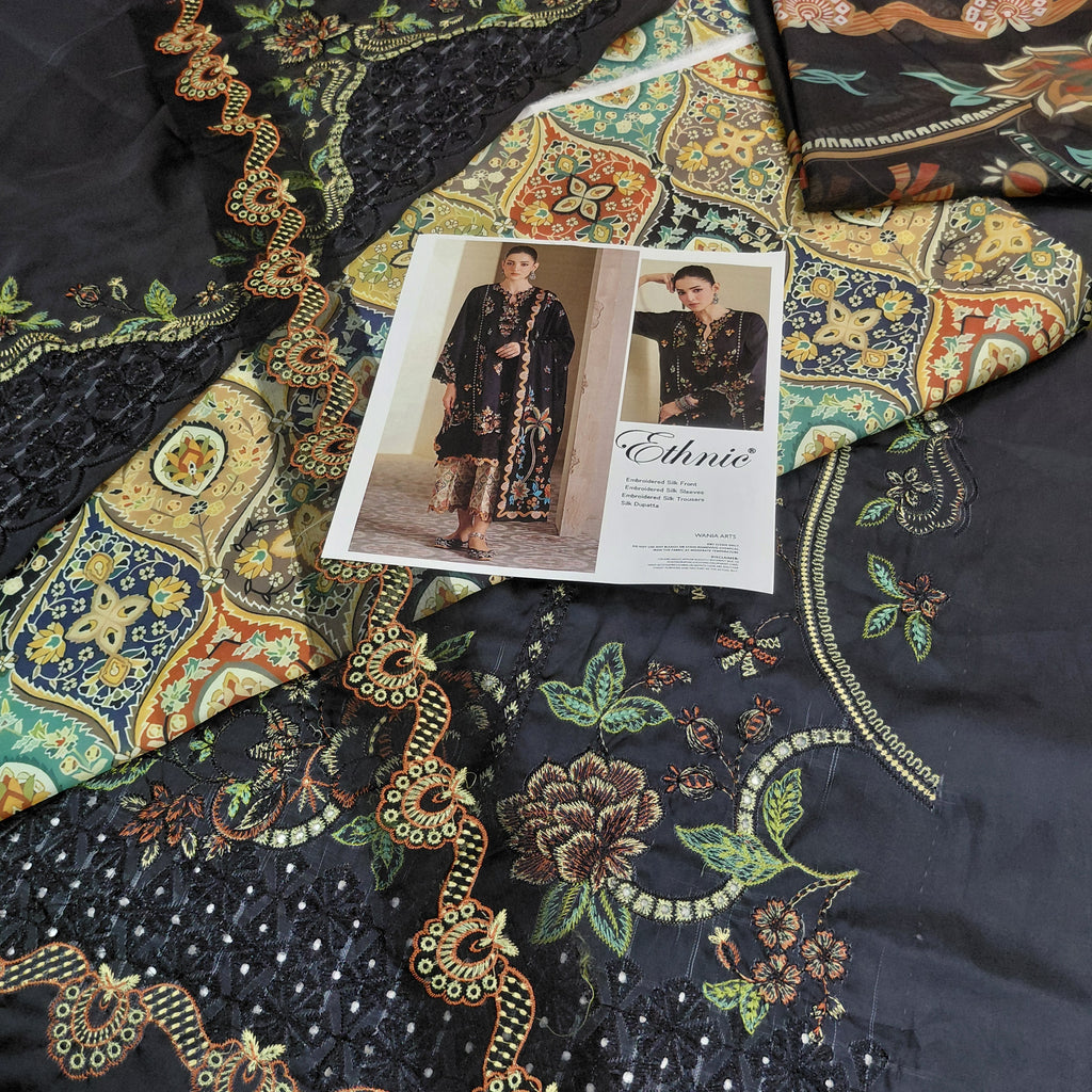 3pc silk chick mustrd black