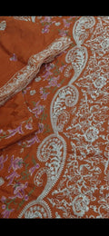 3pc dhanak rust ofwhite