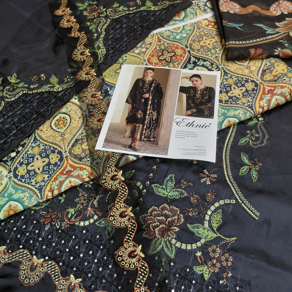 3pc silk chick mustrd black