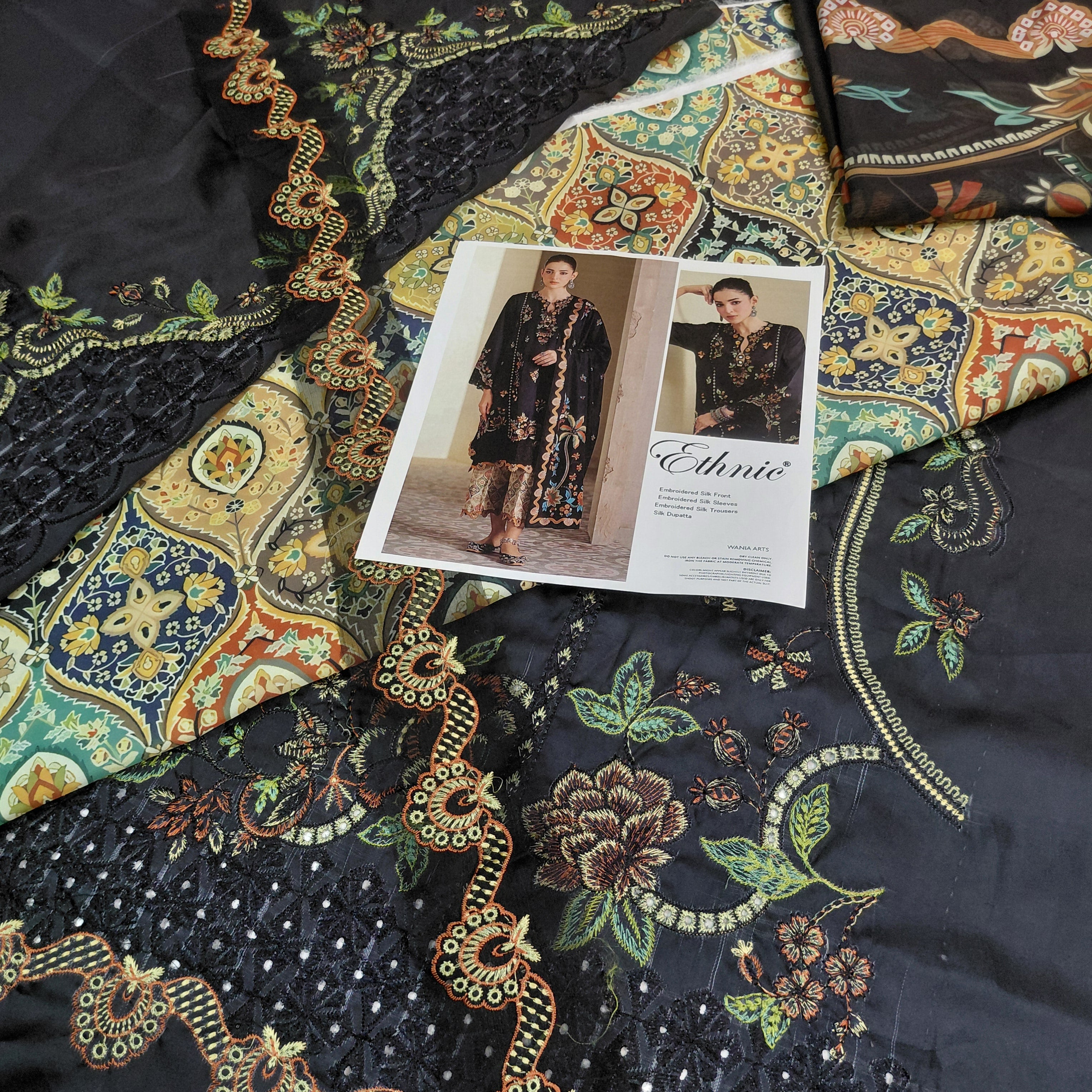 3pc silk chick mustrd black