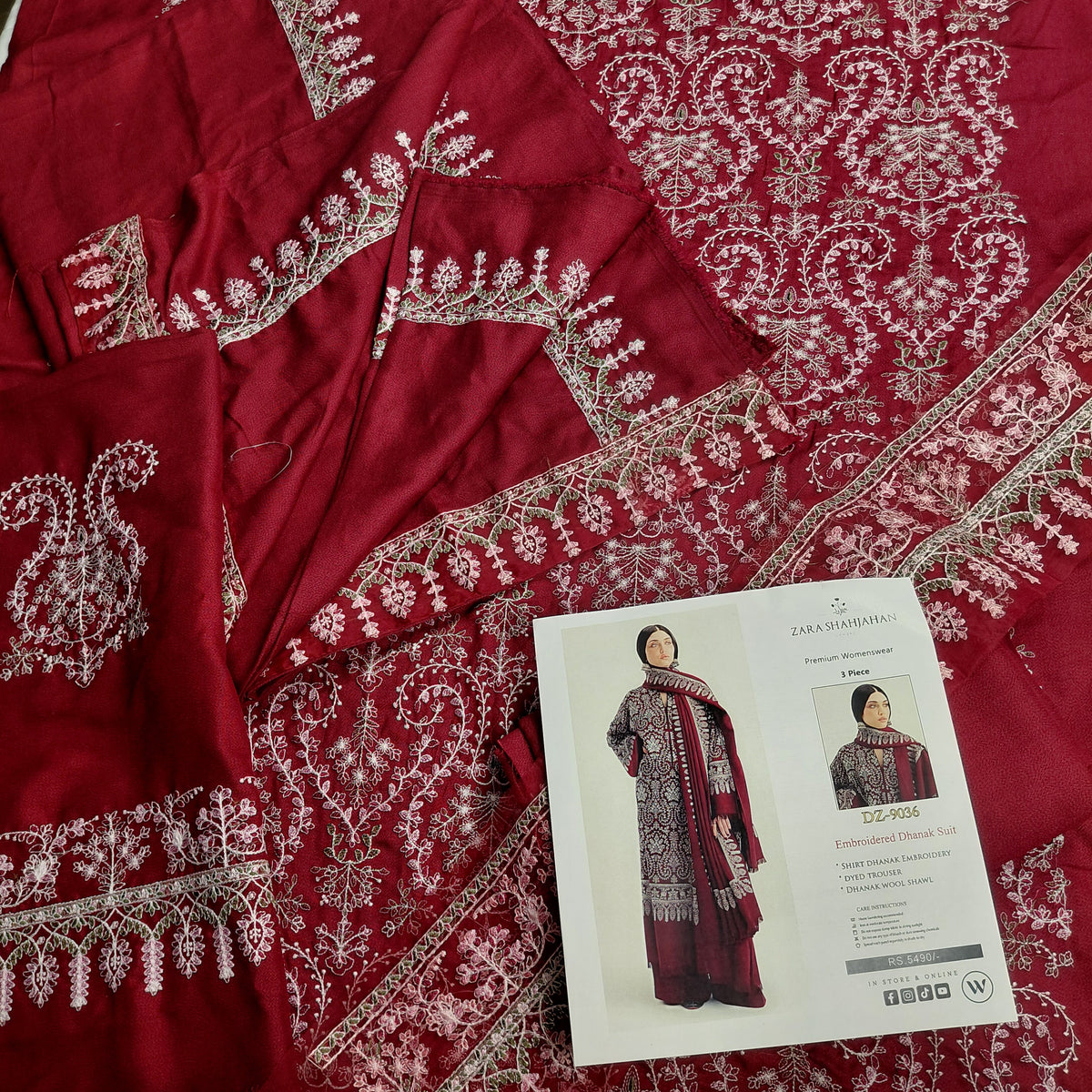 3pc dhanak z.s maroon