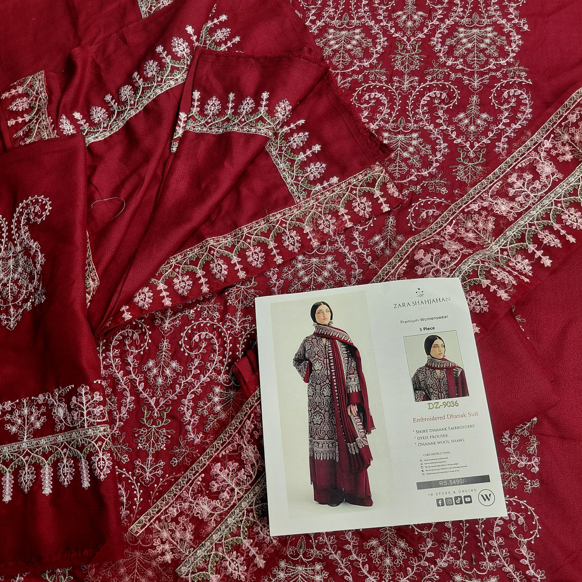 3pc dhanak z.s maroon
