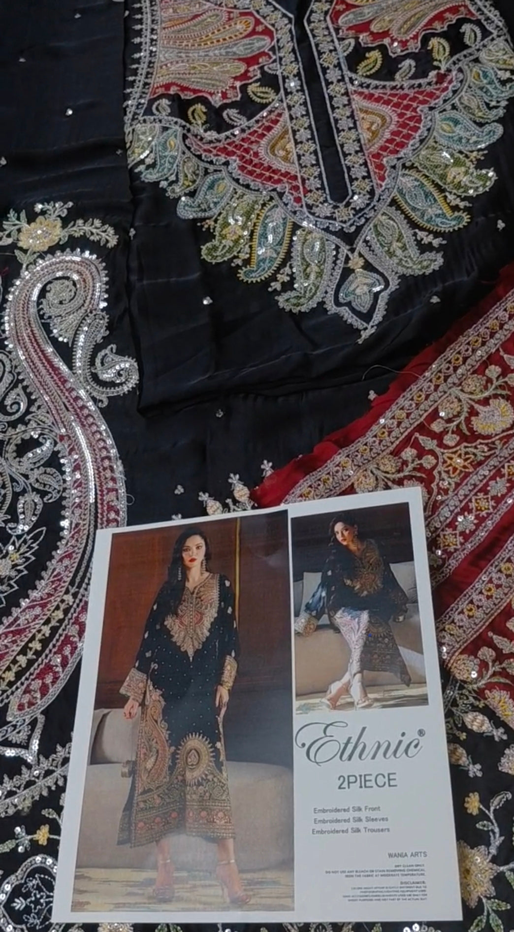 Silk 2pc eth paisley[maroon.black]