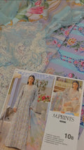 3pc lawn m.b stripe sky blue